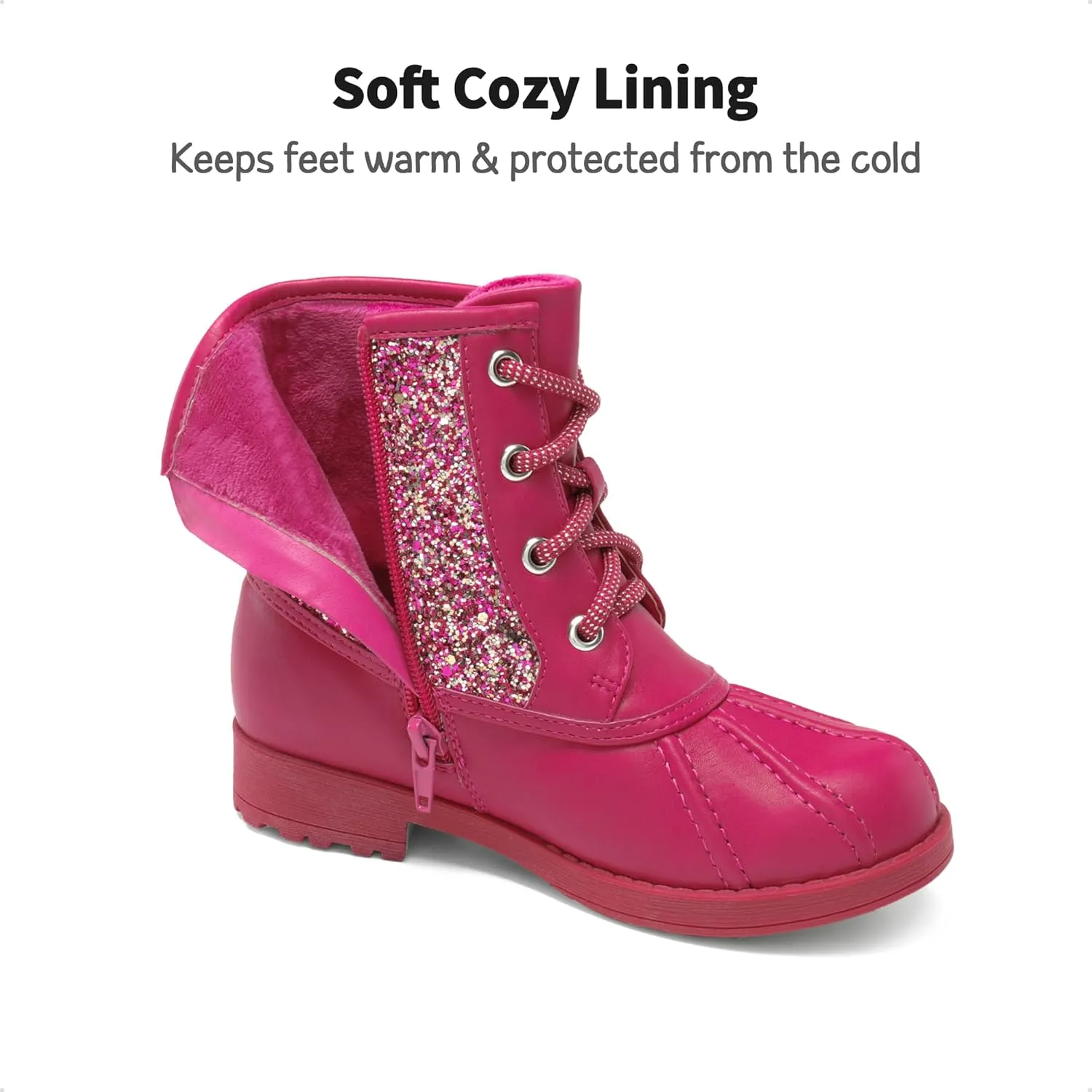DREAM PAIRS Girls Side Zipper Glitter Ankle Boots(Toddler/Little Kid/Big Kid)
