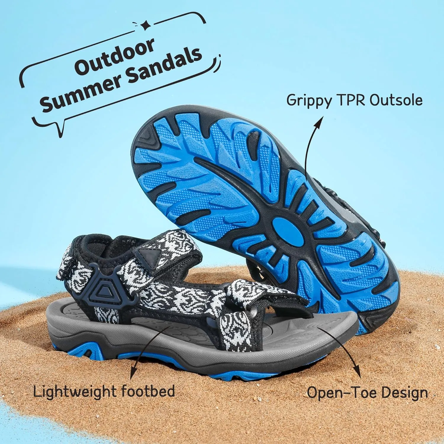 DREAM PAIRS Kids Adventurous Light-Weight Adjustable Straps Summer Sandals (Toddler/Little Kid/Big Kid)