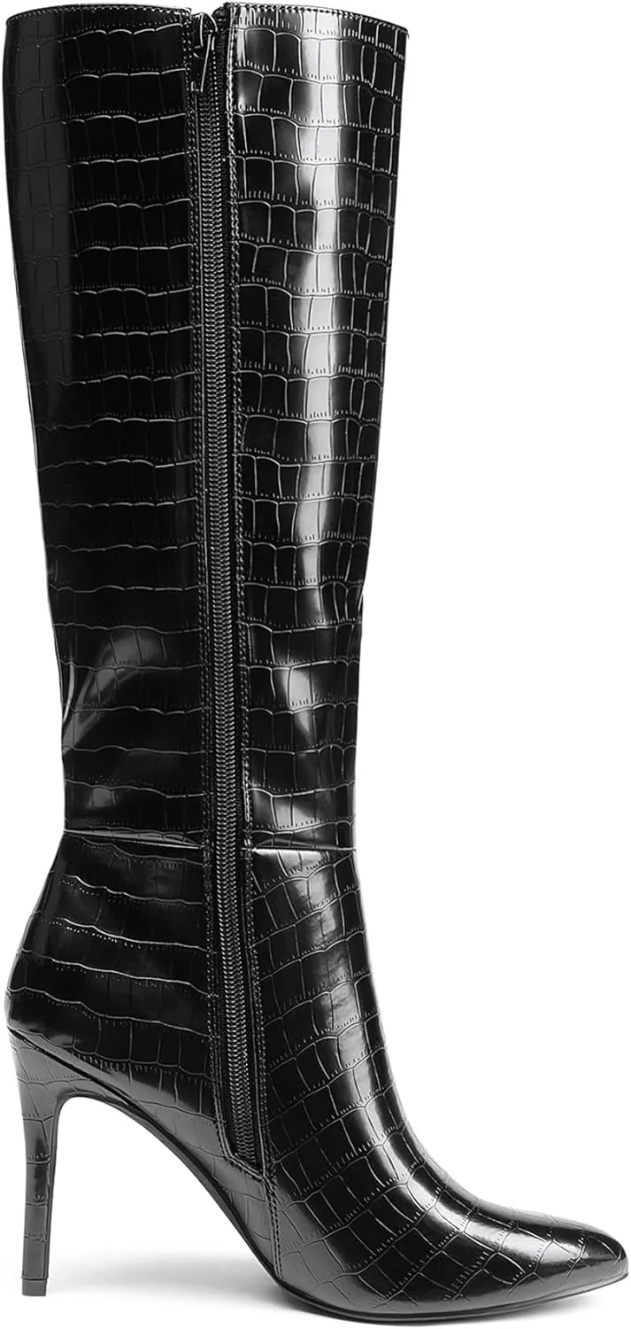 DREAM PAIRS Knee High Boots for Women, Sexy Pointed Toe Stiletto High Heel Boots, Fashion & Classic Dress Shoes