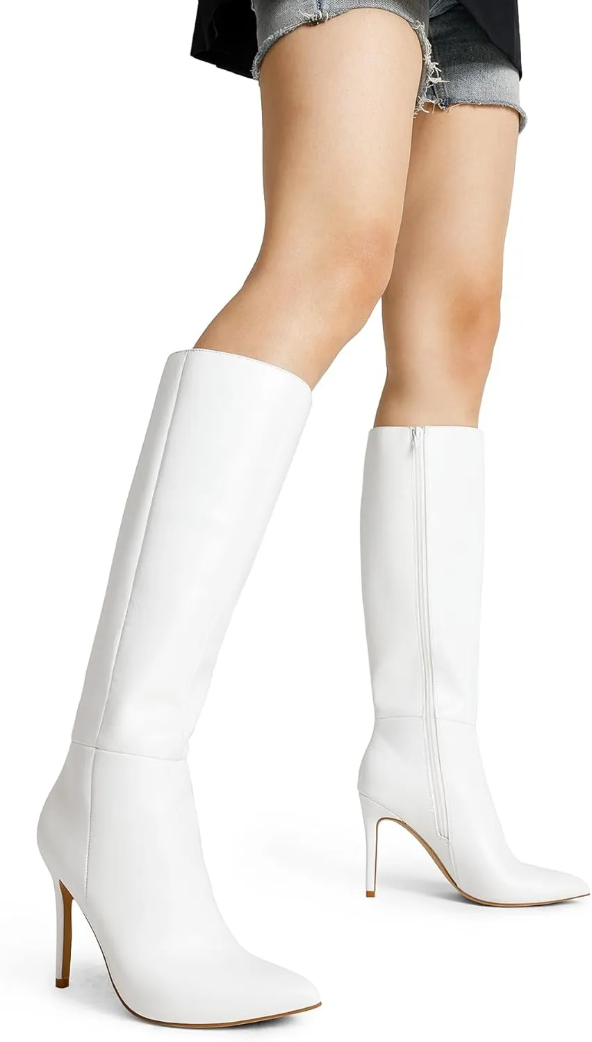 DREAM PAIRS Knee High Boots for Women, Sexy Pointed Toe Stiletto High Heel Boots, Fashion & Classic Dress Shoes