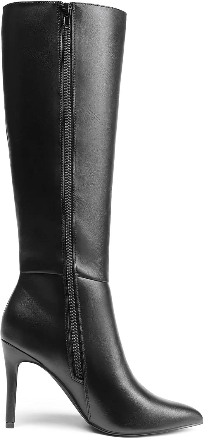 DREAM PAIRS Knee High Boots for Women, Sexy Pointed Toe Stiletto High Heel Boots, Fashion & Classic Dress Shoes