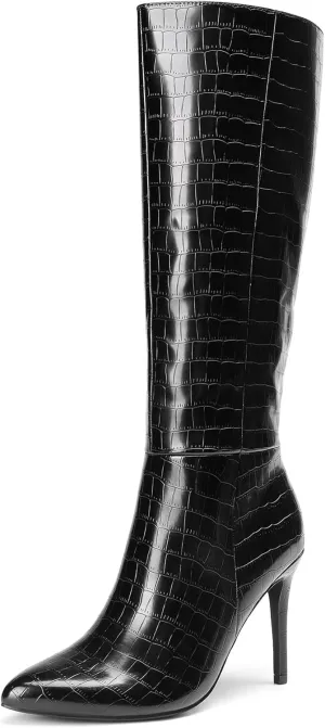 DREAM PAIRS Knee High Boots for Women, Sexy Pointed Toe Stiletto High Heel Boots, Fashion & Classic Dress Shoes