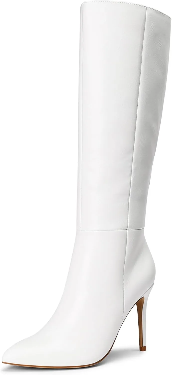 DREAM PAIRS Knee High Boots for Women, Sexy Pointed Toe Stiletto High Heel Boots, Fashion & Classic Dress Shoes