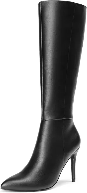 DREAM PAIRS Knee High Boots for Women, Sexy Pointed Toe Stiletto High Heel Boots, Fashion & Classic Dress Shoes