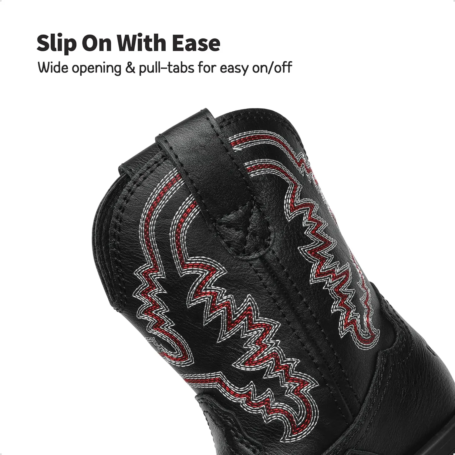 DREAM PAIRS Toddler Little Boys Girls Cowboy Boots Kids Western Square Toe Riding Mid Calf Boots