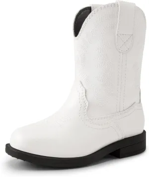 DREAM PAIRS Toddler Little Boys Girls Cowboy Boots Kids Western Square Toe Riding Mid Calf Boots