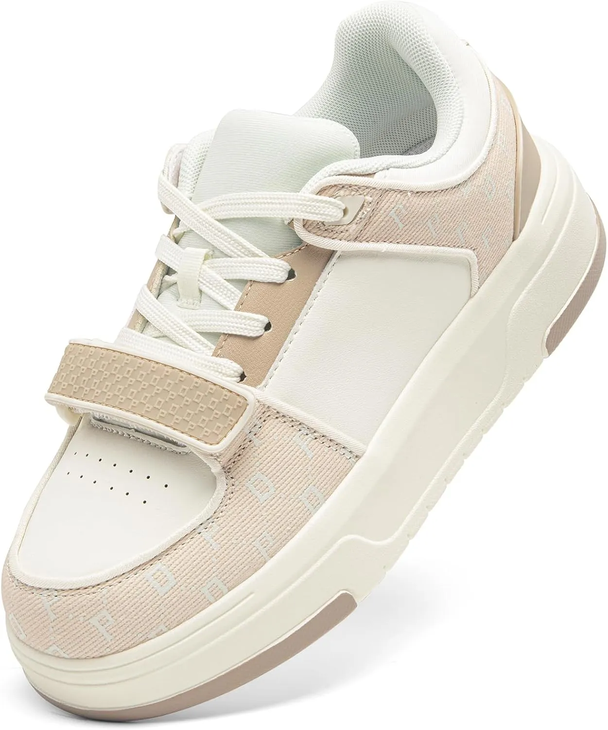 DREAM PAIRS Women Platform Chunky Sneakers Leather Oli Casual Fashion Sneaker