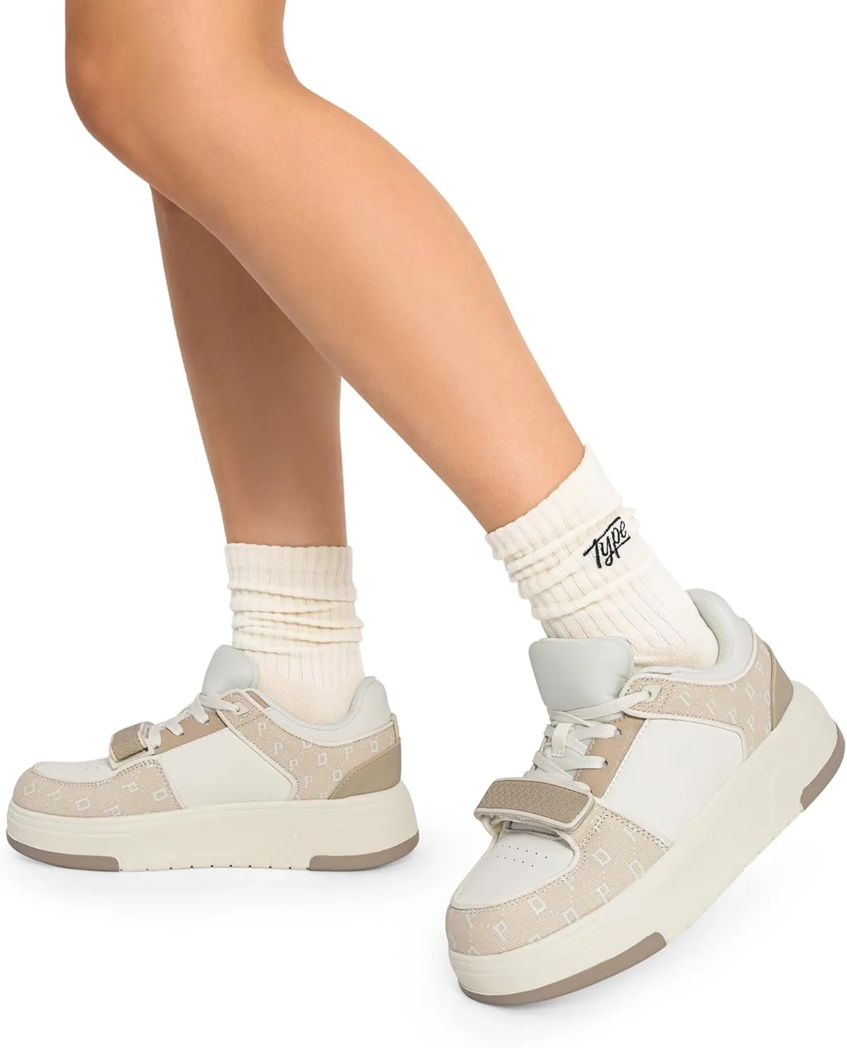 DREAM PAIRS Women Platform Chunky Sneakers Leather Oli Casual Fashion Sneaker