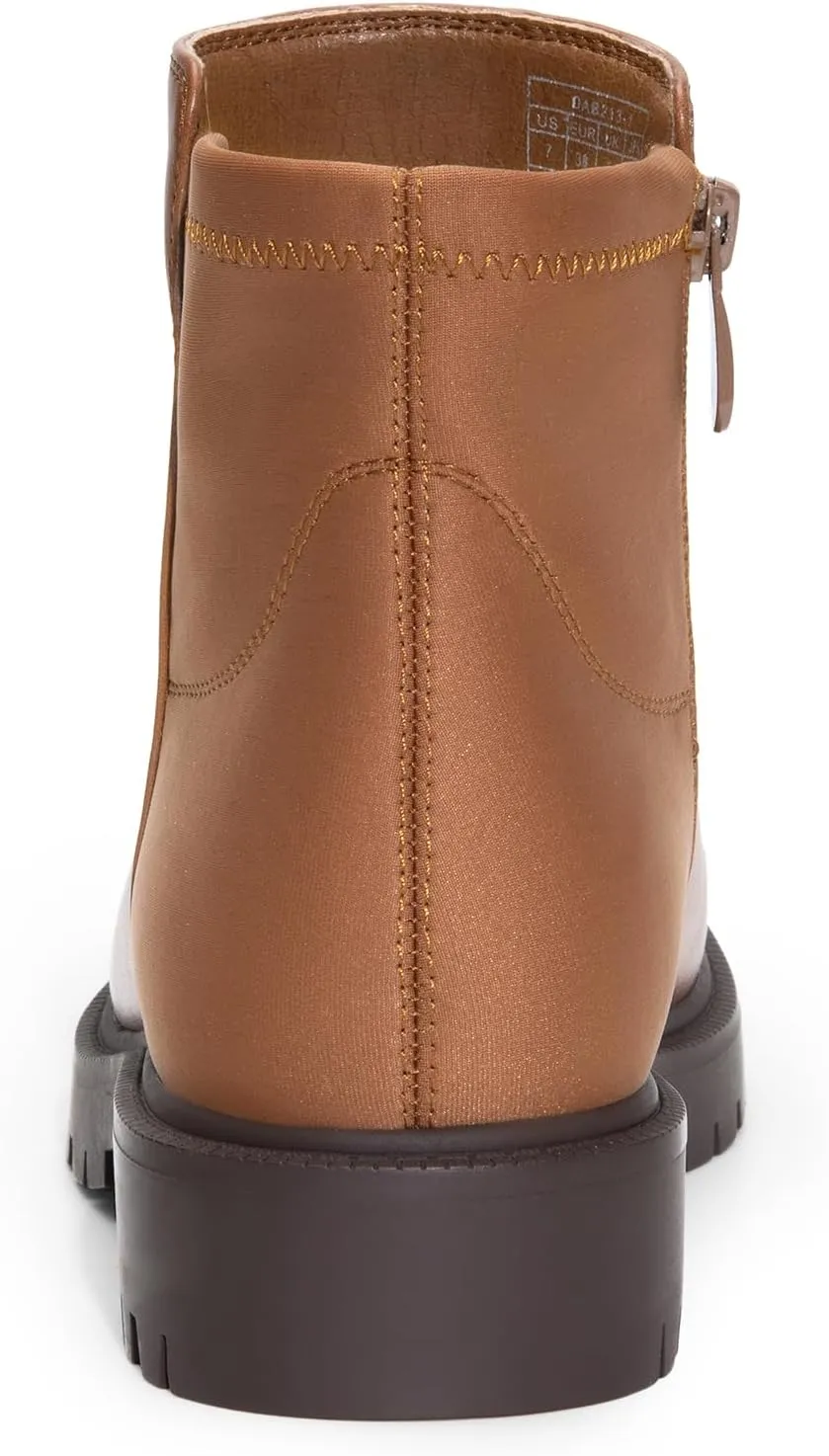 DREAM PAIRS Women's Low Heel Chelsea Ankle Boots Fashion Slip On Elastic Fall Booties Shoes