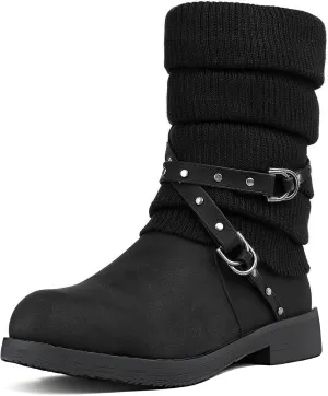 DREAM PAIRS Women's Mid Calf Fashion Winter Snow Boots