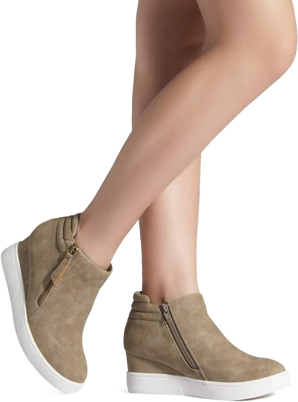 DREAM PAIRS Women’s Platform Wedge Sneakers Ankle Booties