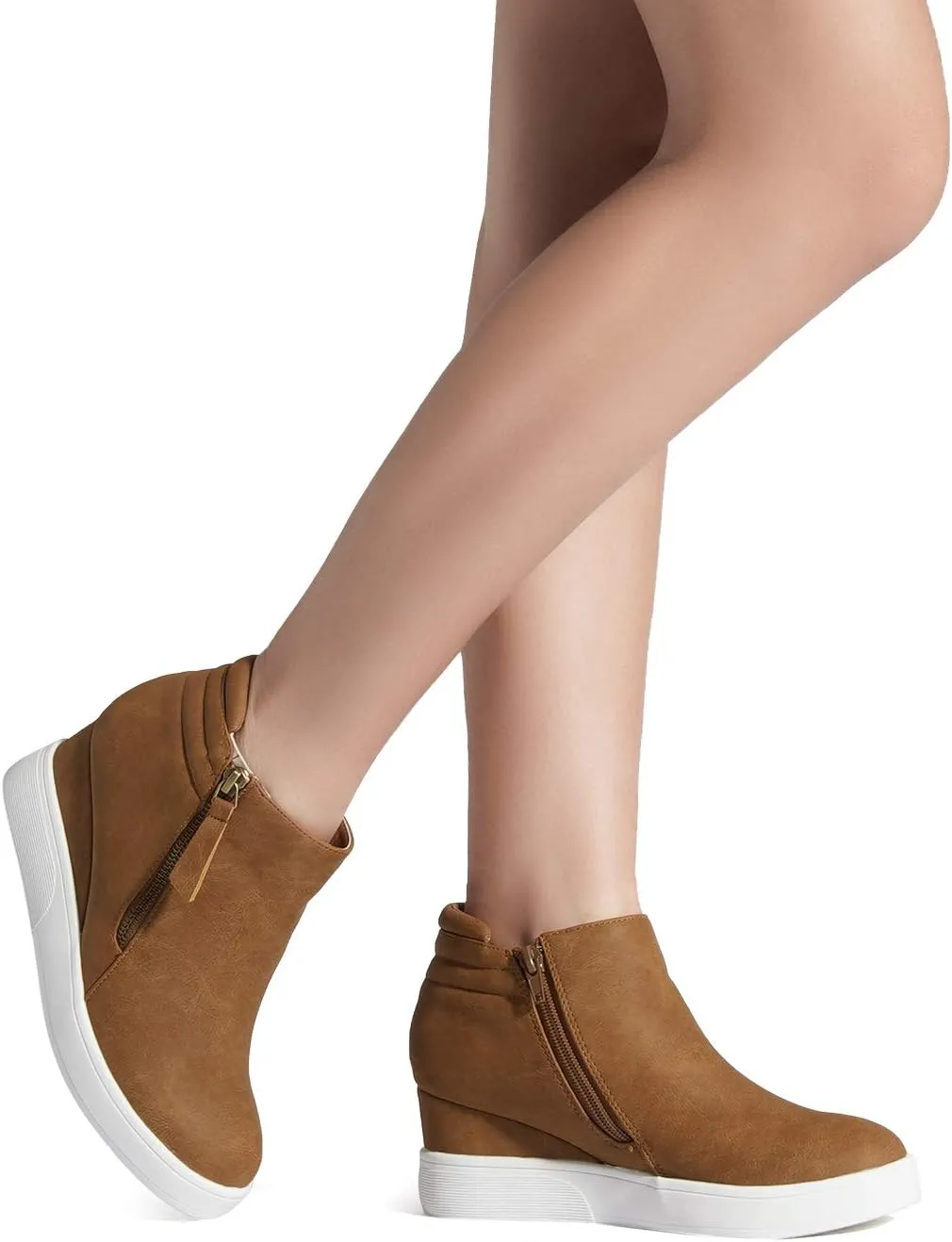 DREAM PAIRS Women’s Platform Wedge Sneakers Ankle Booties