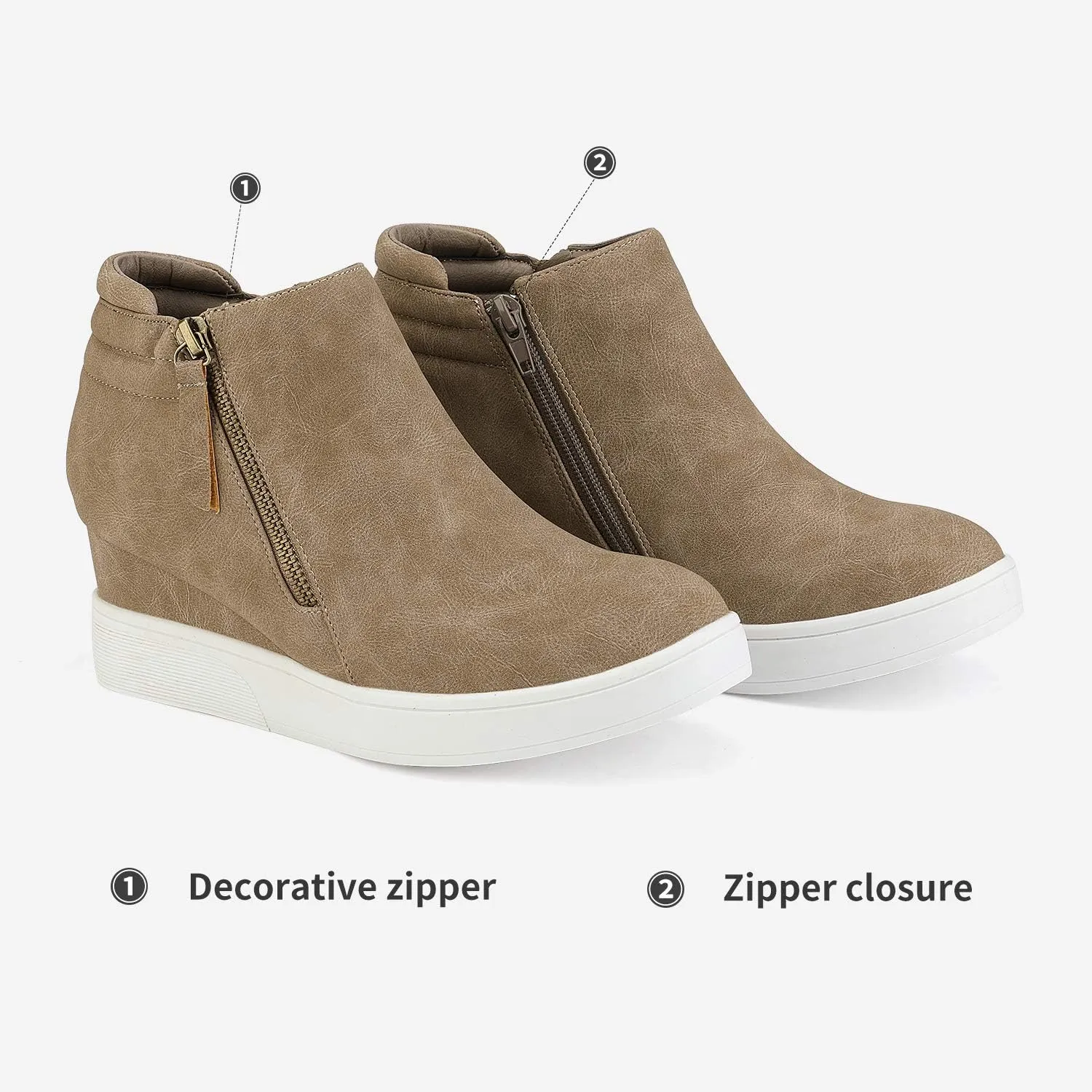 DREAM PAIRS Women’s Platform Wedge Sneakers Ankle Booties