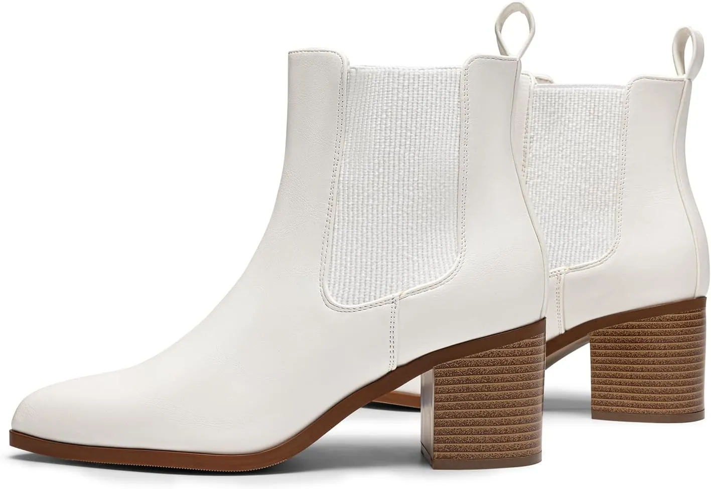 DREAM PAIRS Women's Retro Elastic Chelsea Ankle Boots Fashion Low Chunky Block Heel Pointed Toe Fall Heeled Booties Shoes