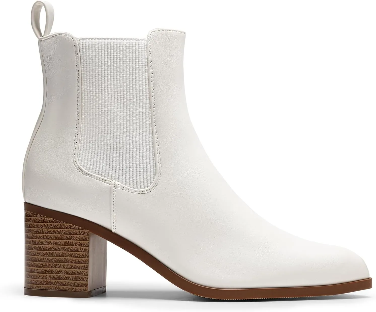 DREAM PAIRS Women's Retro Elastic Chelsea Ankle Boots Fashion Low Chunky Block Heel Pointed Toe Fall Heeled Booties Shoes