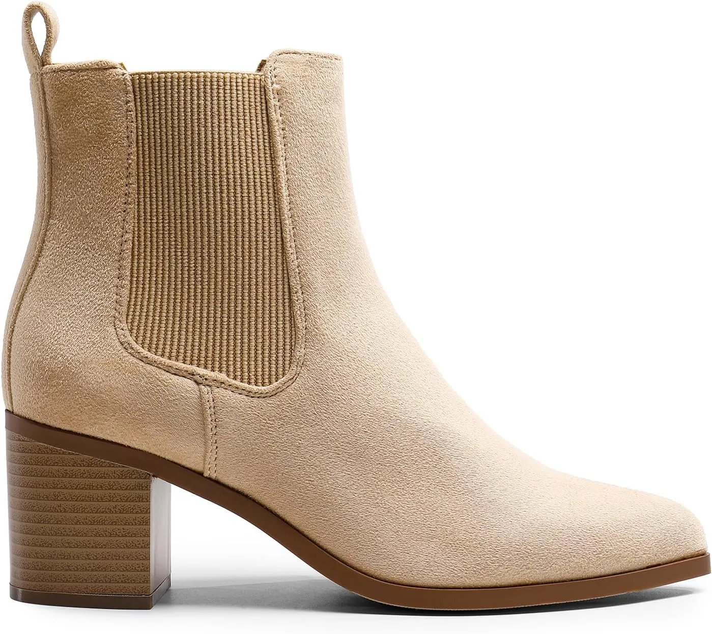 DREAM PAIRS Women's Retro Elastic Chelsea Ankle Boots Fashion Low Chunky Block Heel Pointed Toe Fall Heeled Booties Shoes