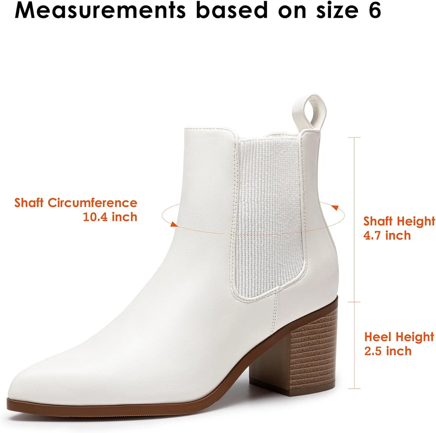 DREAM PAIRS Women's Retro Elastic Chelsea Ankle Boots Fashion Low Chunky Block Heel Pointed Toe Fall Heeled Booties Shoes