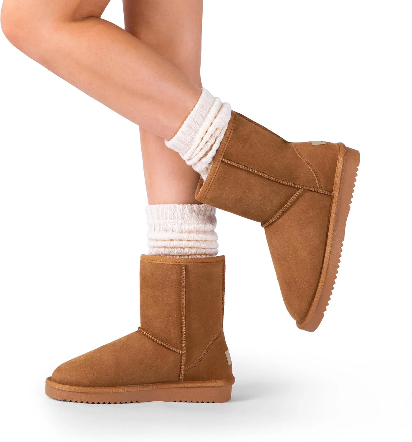 DREAM PAIRS Women's Shorty-New Mid Calf Winter Snow Boots