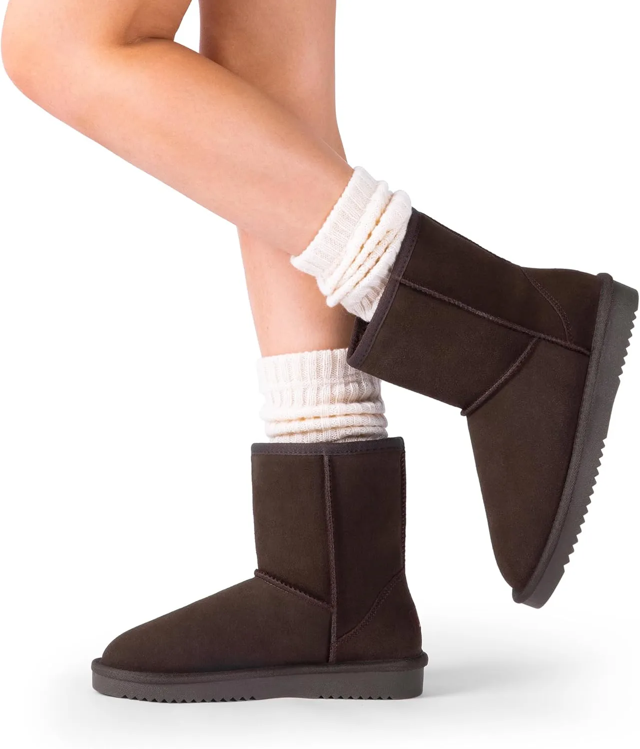 DREAM PAIRS Women's Shorty-New Mid Calf Winter Snow Boots