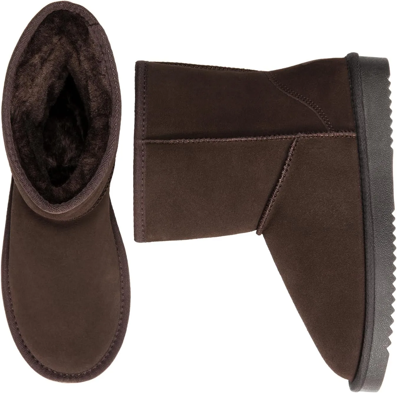 DREAM PAIRS Women's Shorty-New Mid Calf Winter Snow Boots