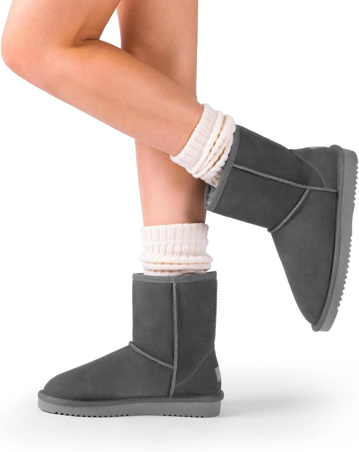 DREAM PAIRS Women's Shorty-New Mid Calf Winter Snow Boots