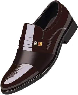 Dress Shoes for Men Comfortable Men's Shoes Business Casual Cowhide Shoes Fashion Versatile Men's Black Dress Loafers