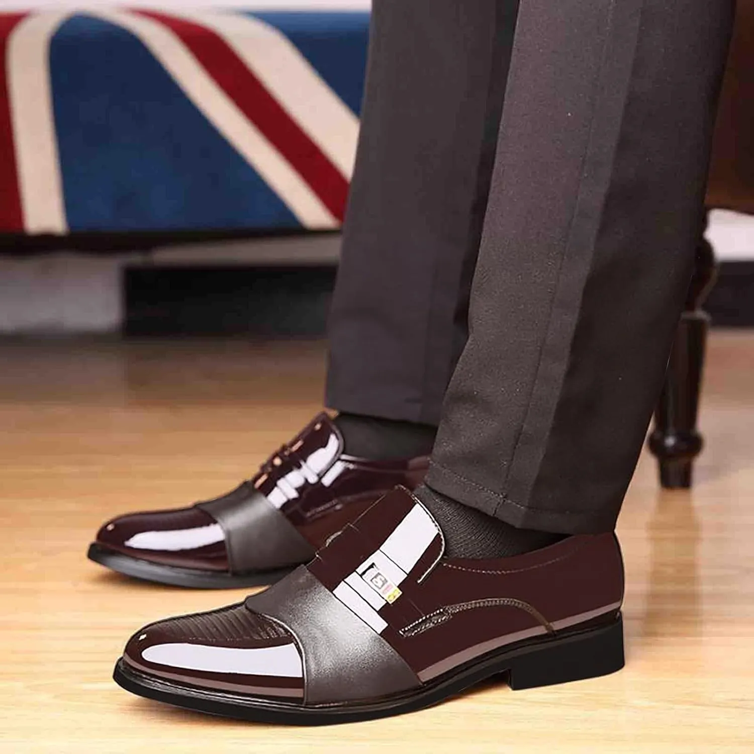 Dress Shoes for Men Comfortable Men's Shoes Business Casual Cowhide Shoes Fashion Versatile Men's Black Dress Loafers