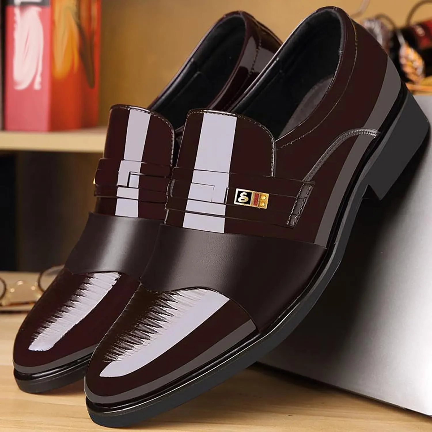Dress Shoes for Men Comfortable Men's Shoes Business Casual Cowhide Shoes Fashion Versatile Men's Black Dress Loafers