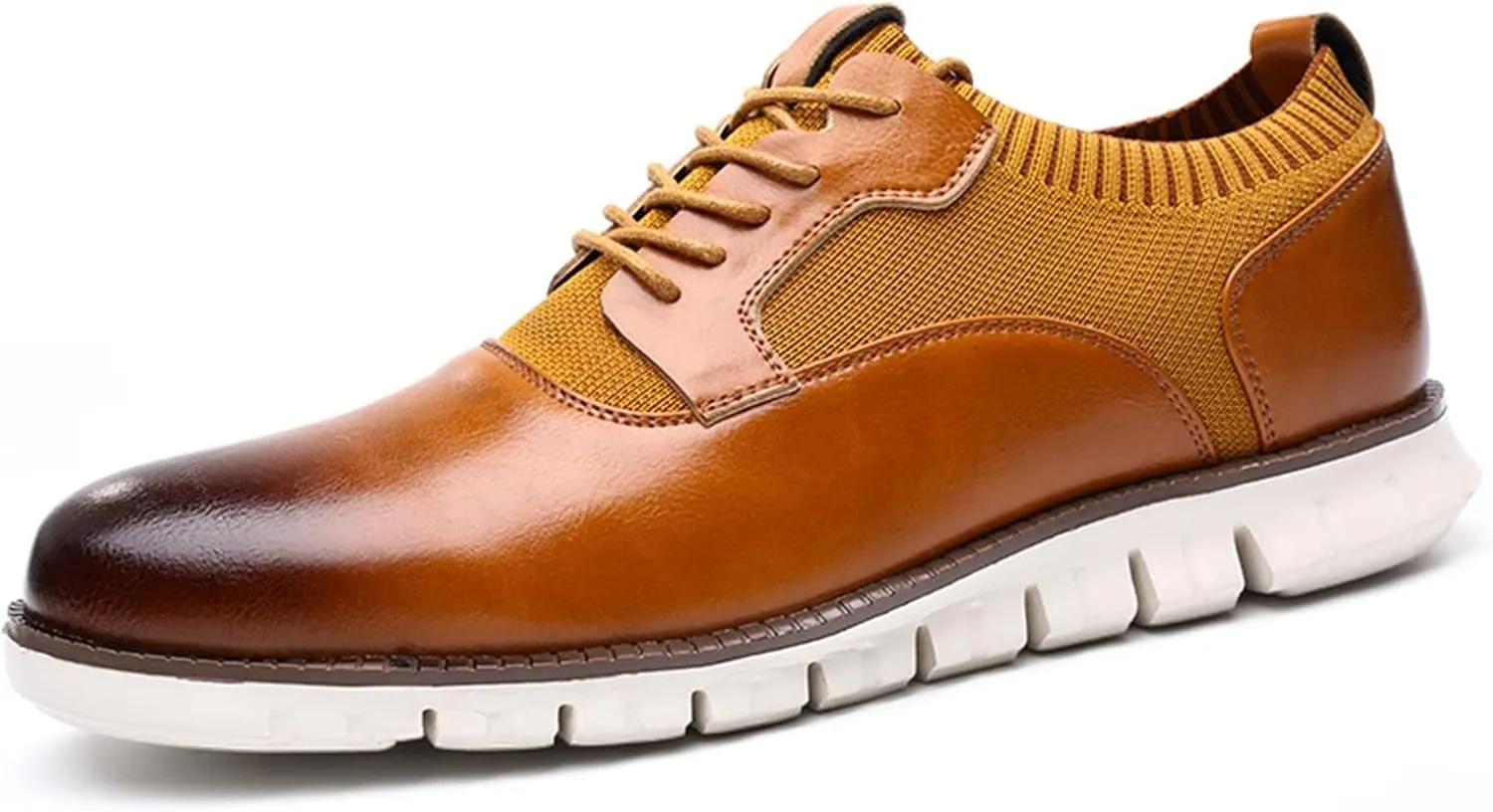 Dress Shoes for Men Fashion Loafer Brown Classic Style Men Lace Up Vintage Leather Shoes Business Casual Shoes RoundToe Leather Shoes Business Shoes for Men Slip On