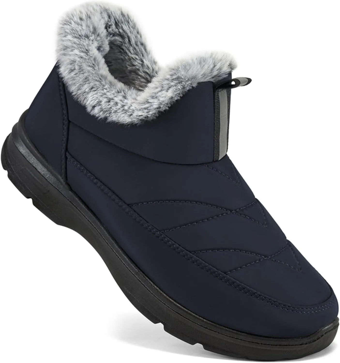 Ecetana Womens Boots Snow Winter Shoes Warm Ankle Booties with Fur Lined Comfortable Outdoor Waterproof Slip on Boots for Women
