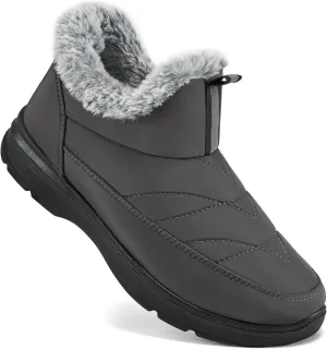 Ecetana Womens Boots Snow Winter Shoes Warm Ankle Booties with Fur Lined Comfortable Outdoor Waterproof Slip on Boots for Women