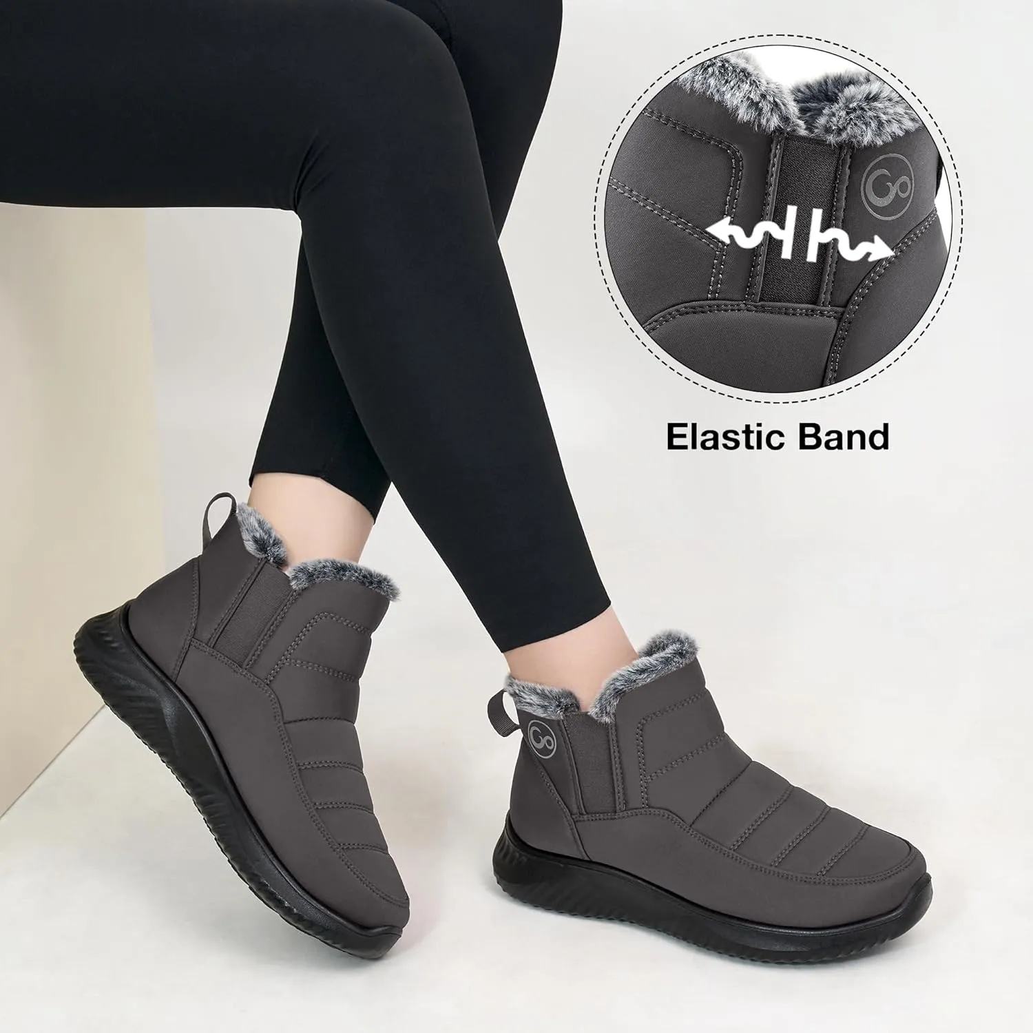 Ecetana Womens Snow Boots Winter Shoes: Ankle Booties Warm Fur Lined Waterproof Non-Slip Boots for Women