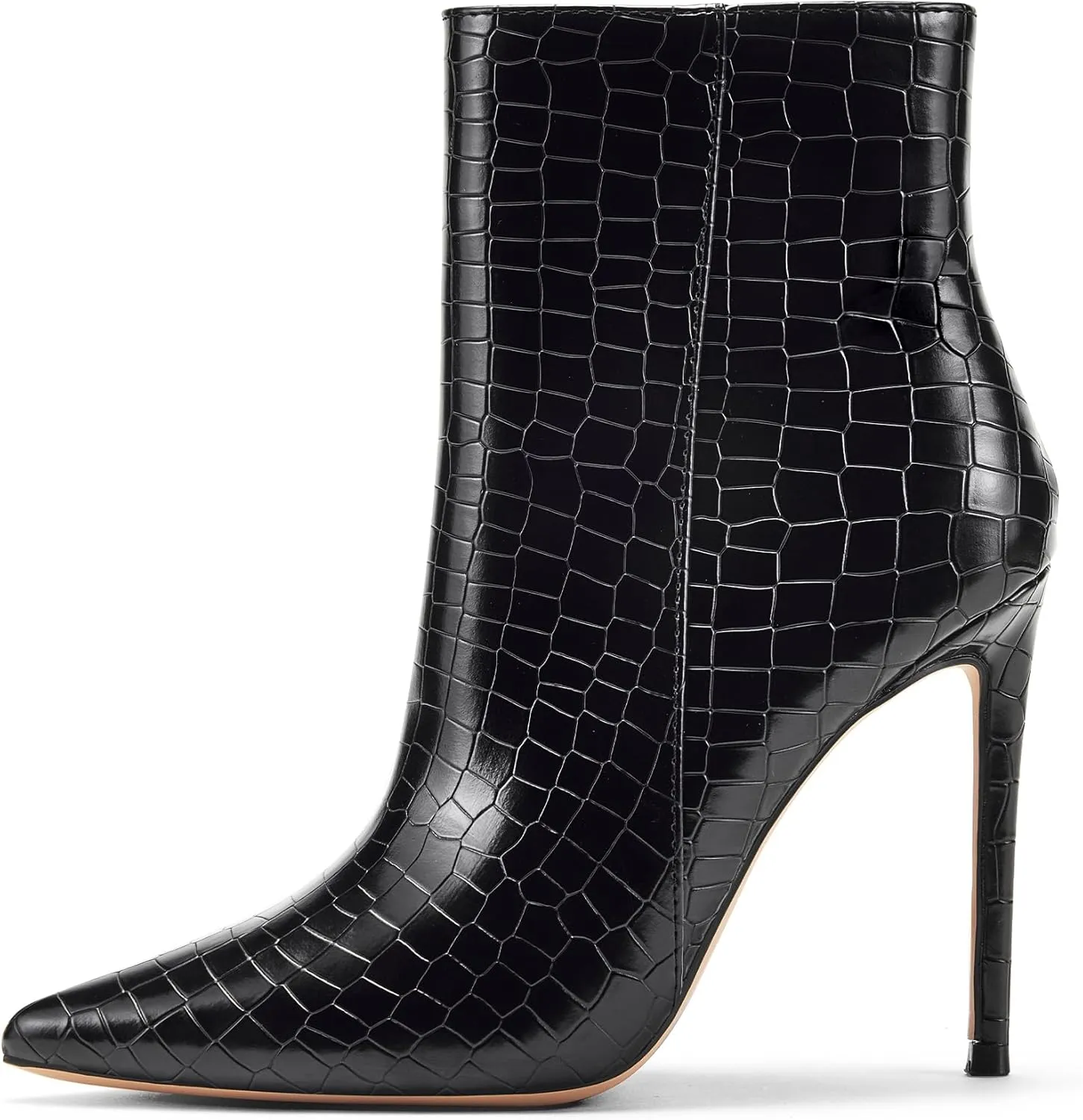 Elisabet Tang Women Heeled Ankle Booties,Sexy Pointed Toe 4 inch Stiletto High Heel Fashion Ankle & Booties with Side Zipper High Heel Boots Dress Evening Party Boots Shoes