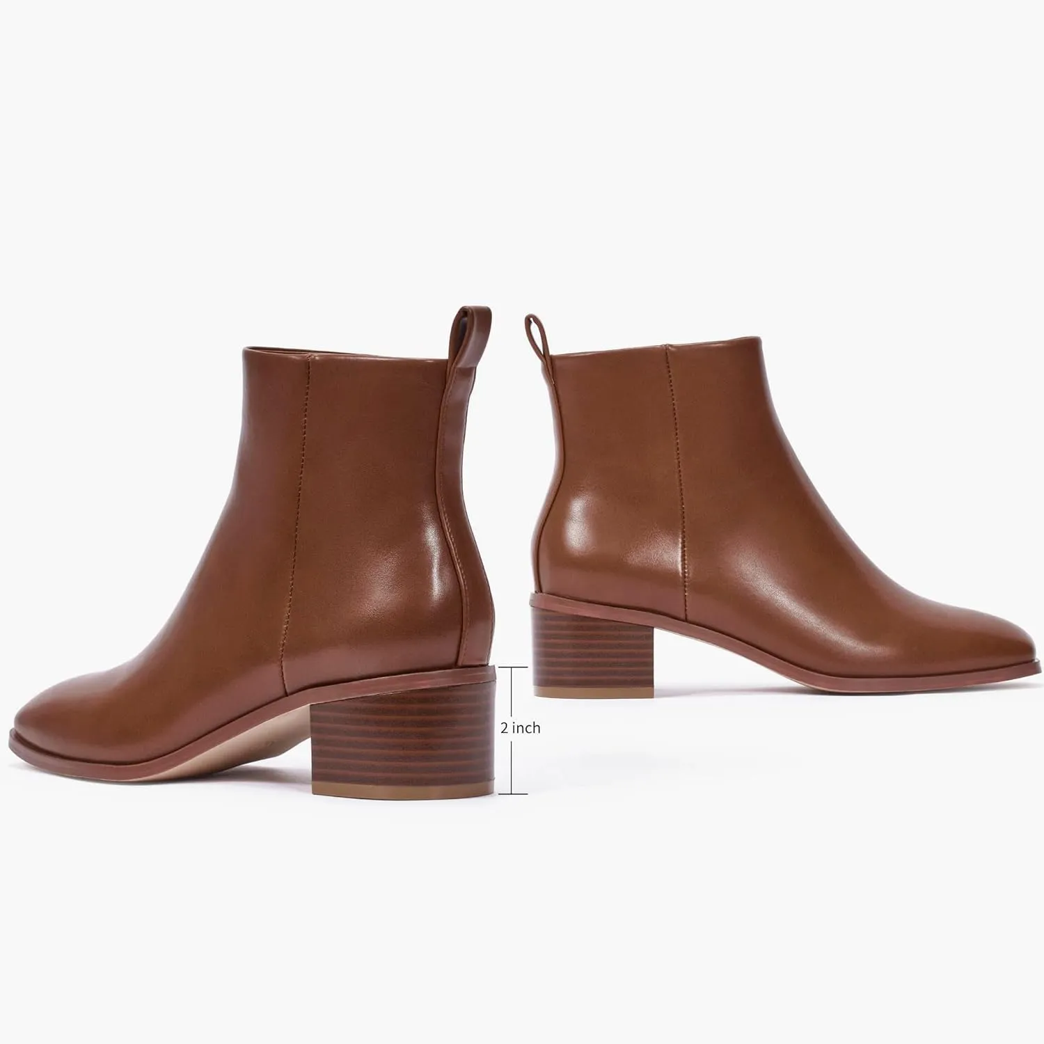 Elisabet Tang Women's Chunky Heel Ankle Booties,2 inch Sexy Square Toe Short Booties Fashion Ankle & Bootie with Side Zipper Low Block Heels Dress Evening Party Booties Shoes