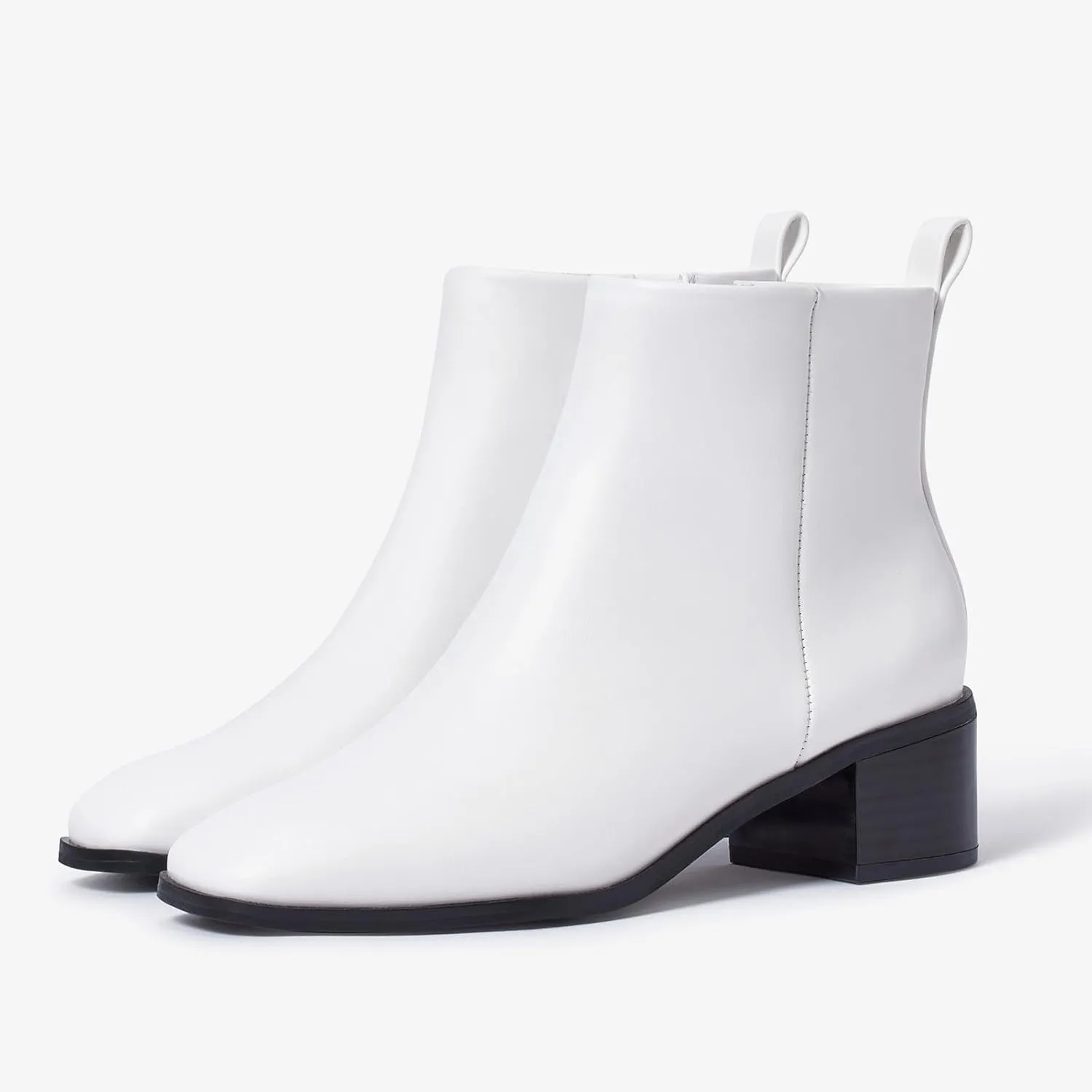 Elisabet Tang Women's Chunky Heel Ankle Booties,2 inch Sexy Square Toe Short Booties Fashion Ankle & Bootie with Side Zipper Low Block Heels Dress Evening Party Booties Shoes