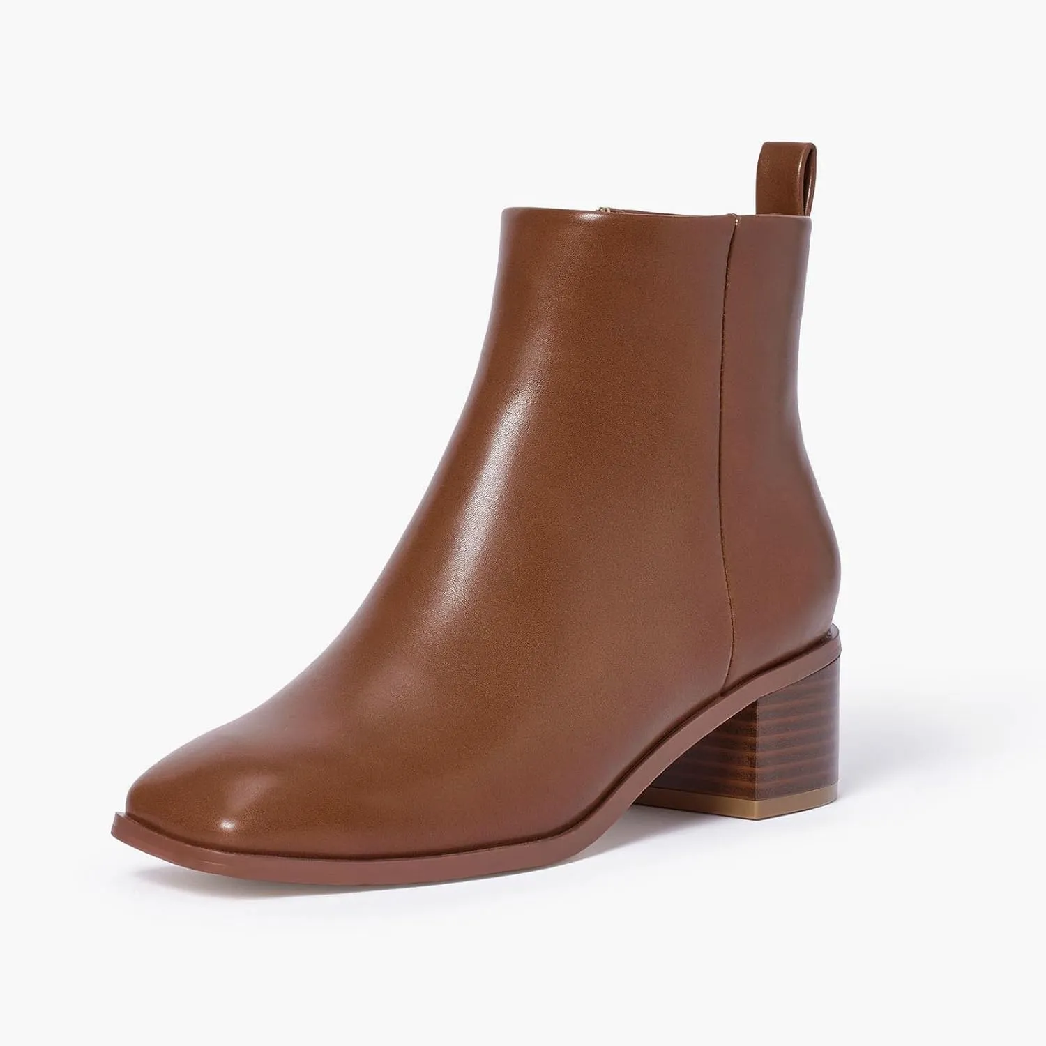Elisabet Tang Women's Chunky Heel Ankle Booties,2 inch Sexy Square Toe Short Booties Fashion Ankle & Bootie with Side Zipper Low Block Heels Dress Evening Party Booties Shoes