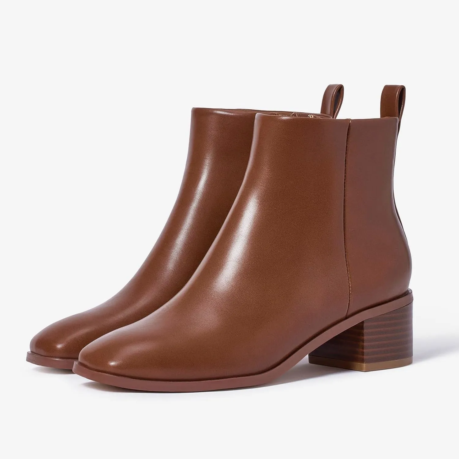 Elisabet Tang Women's Chunky Heel Ankle Booties,2 inch Sexy Square Toe Short Booties Fashion Ankle & Bootie with Side Zipper Low Block Heels Dress Evening Party Booties Shoes