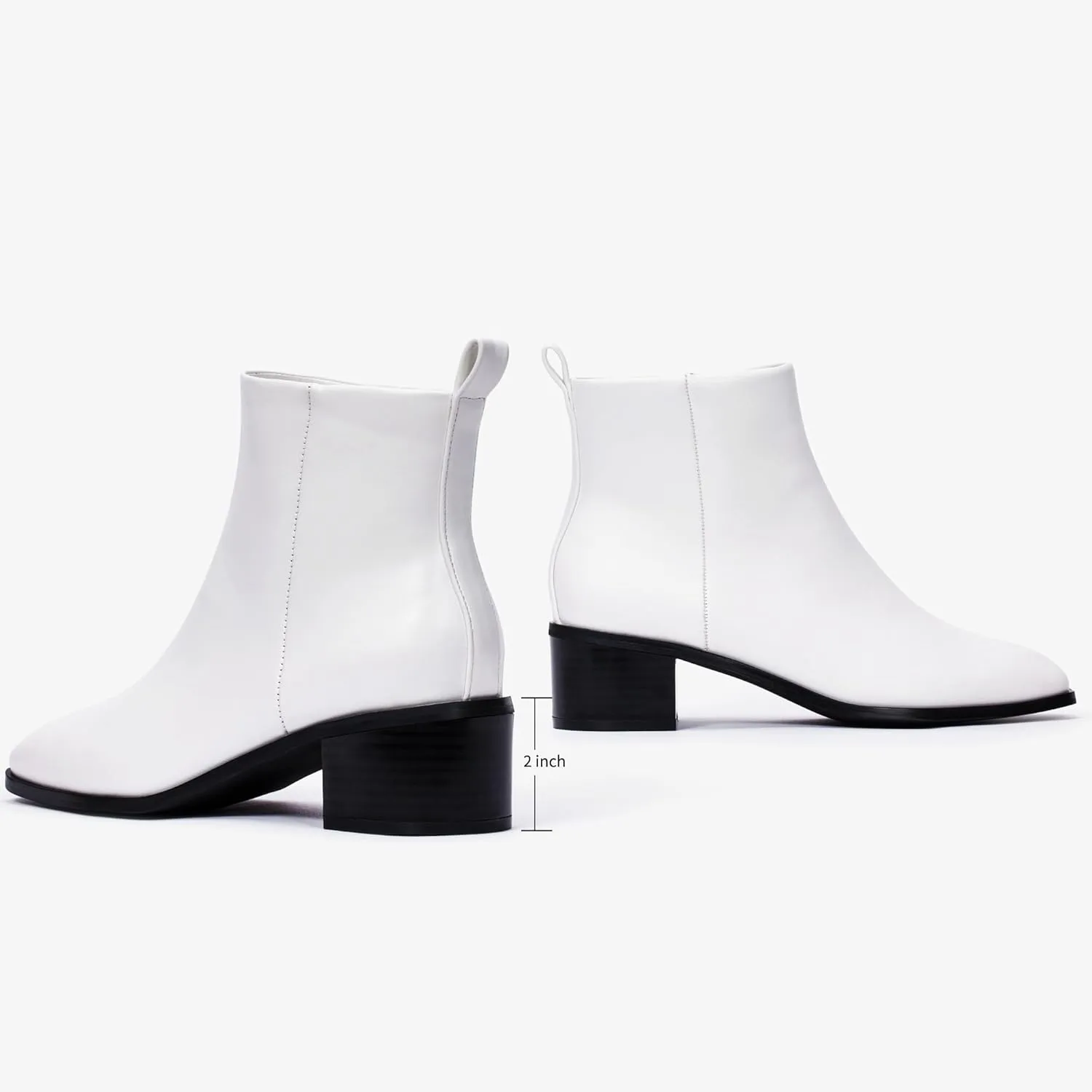 Elisabet Tang Women's Chunky Heel Ankle Booties,2 inch Sexy Square Toe Short Booties Fashion Ankle & Bootie with Side Zipper Low Block Heels Dress Evening Party Booties Shoes