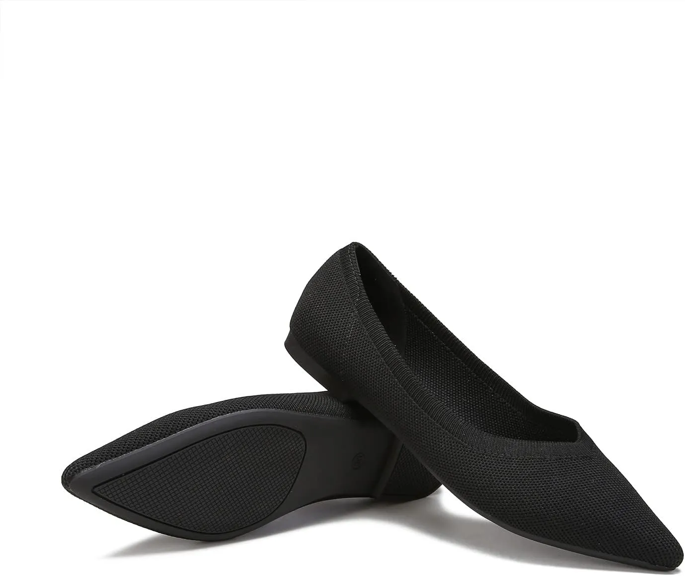 EnllerviiD Women's Flats Breathable Knit Pointed Flats Loafers Shoes,Work Flats Office Shoes Comfortable Flexible Mule Shoes Ballet Flats