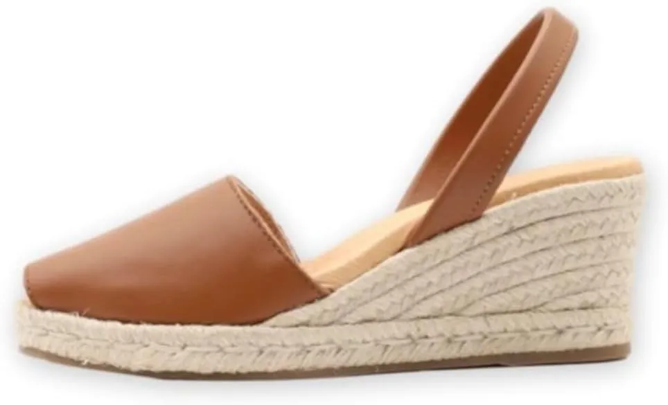 Espadrille Wedges for Women – Dressy Soft Leather Peep Toe Women’s Wedge Sandals, Casual Summer Slip on Espadrilles