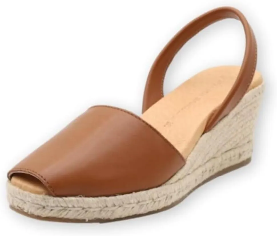 Espadrille Wedges for Women – Dressy Soft Leather Peep Toe Women’s Wedge Sandals, Casual Summer Slip on Espadrilles