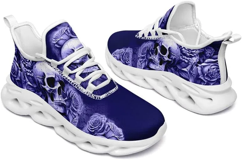Fashion Skull Running Shoes for Men Women Edgy Elegance Sneakers Gothic Light Weight Mesh EVA Walking Tennis Sports Shoes
