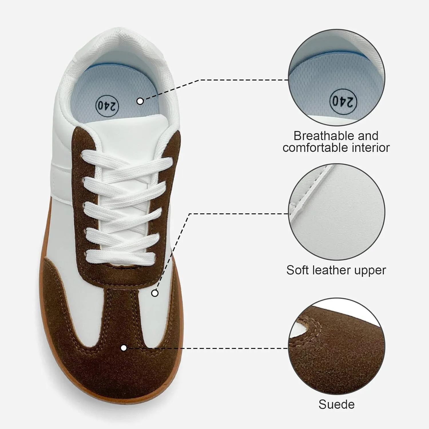Fashion Sneakers for Women Men, Classic Casual Retro Trainer Shoes Low-Top Comfortable Breathable Walking Flat Tennis Shoes