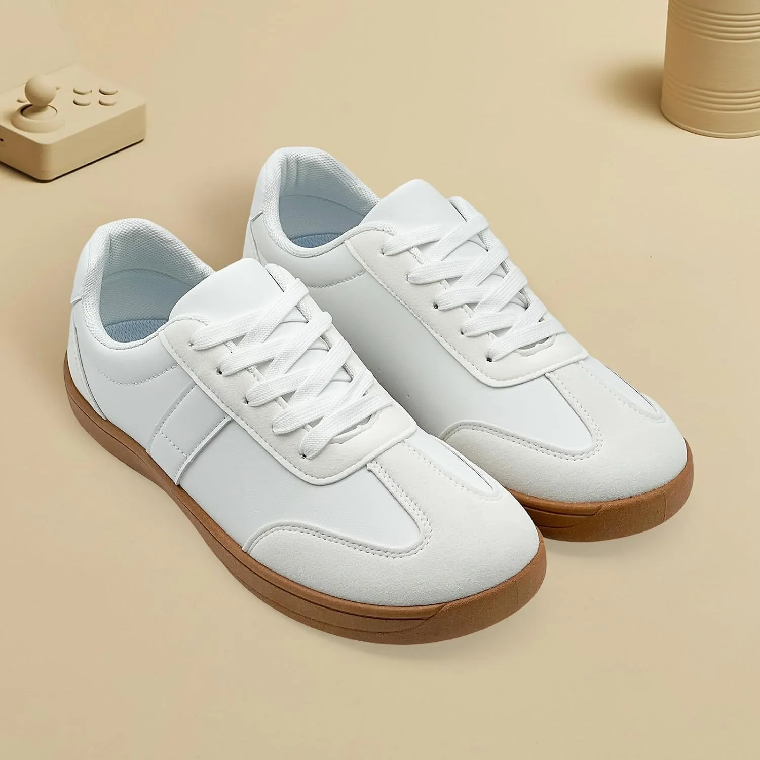 Fashion Sneakers for Women Men, Classic Casual Retro Trainer Shoes Low-Top Comfortable Breathable Walking Flat Tennis Shoes
