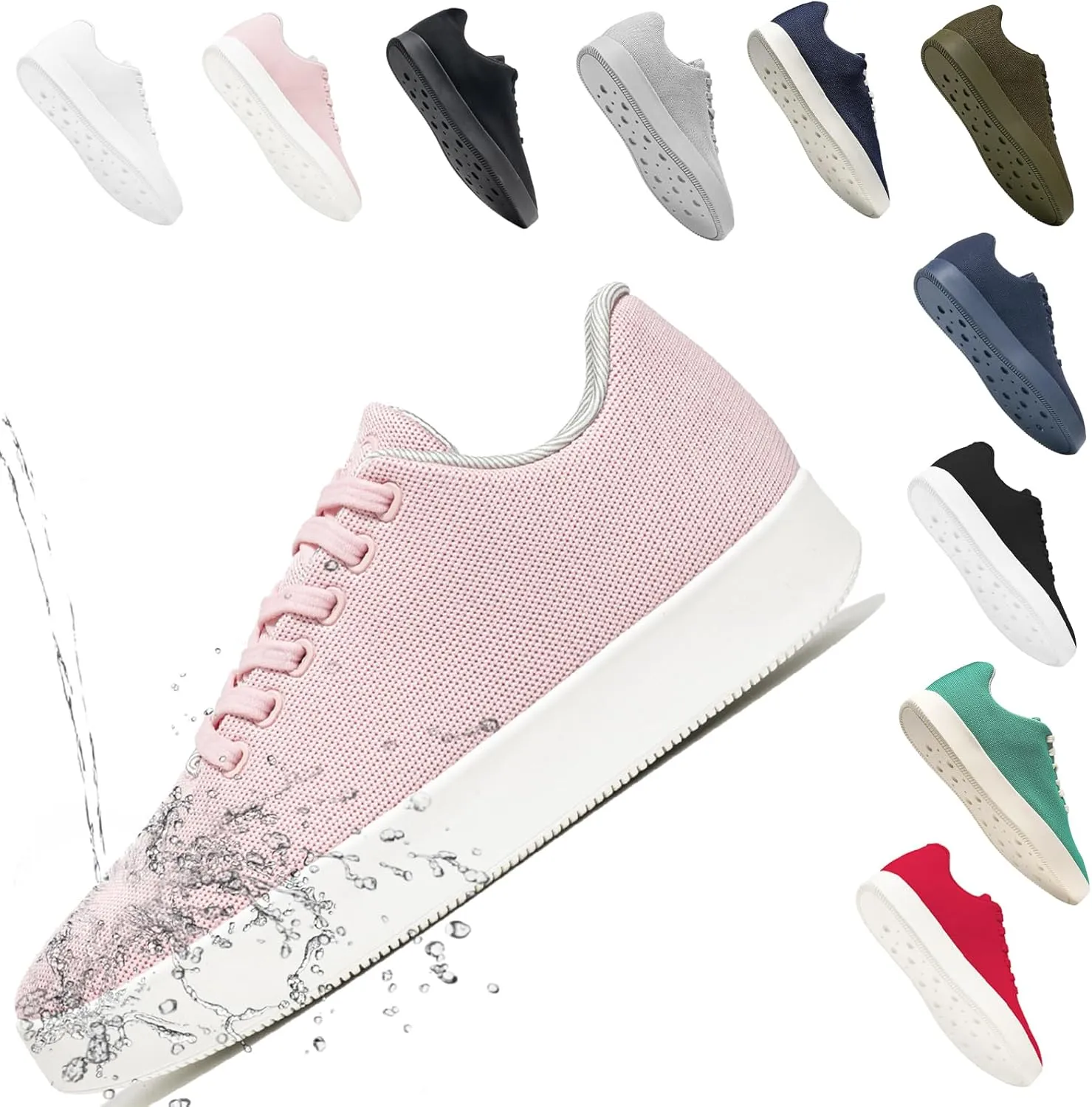 Fashion Sneakers,Lightweight Breathable Slip on Loafers,Training Shoes for Men Women, Comfortable Lace-up Unisex Mesh Flats Shoes, Casual Waterproof Walking Shoes, Low Top Shoes for Travel
