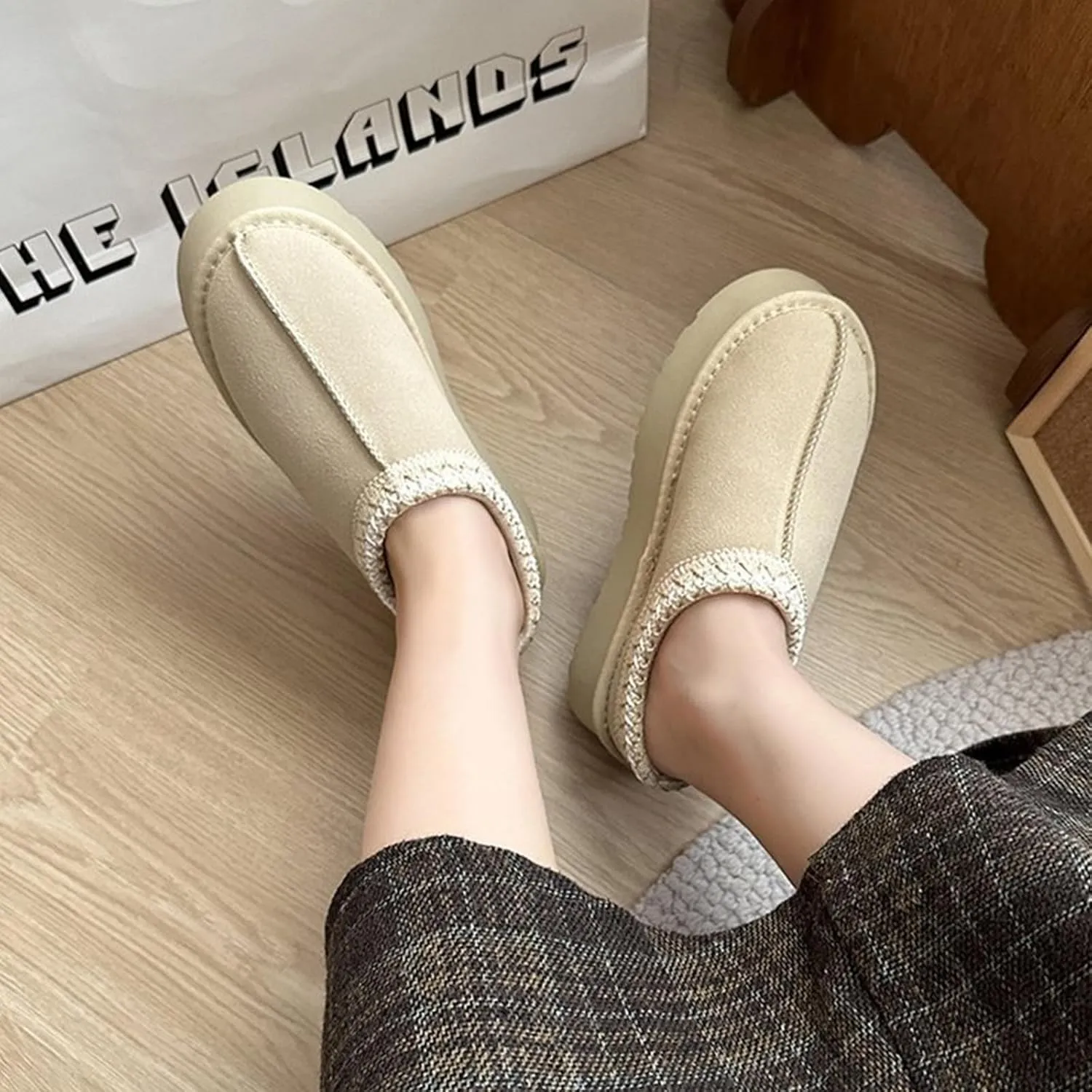 Fashion Winter Shaggy Platform Boots Children's Ankle Boots Little Kids Big Kids Wool Lined Slippers Girls Boys Warm Outdoor Indoor Home Anti-slip Trendy Mini Boots