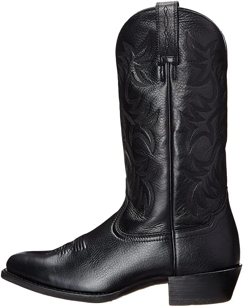 femflame Cowboy Boots for Men Round Toe Distressed Work boots Embroidered Western Boots Traditional Country Boot