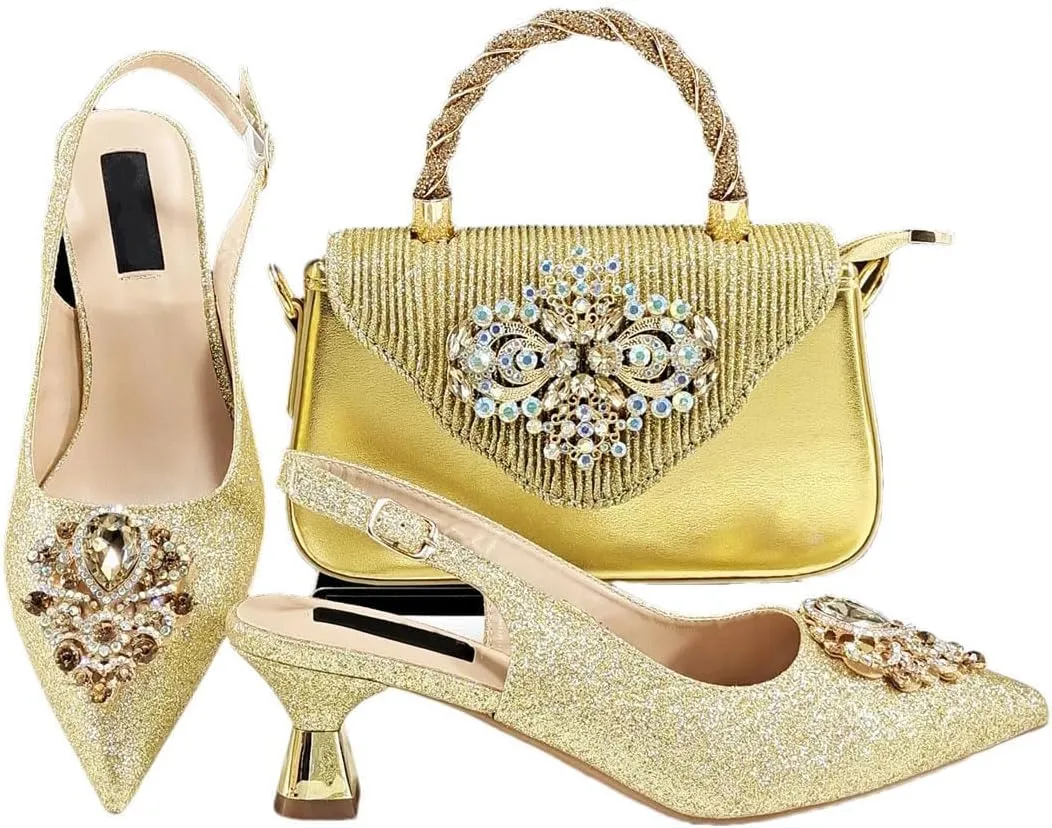 Fish Scale Texture Wedding Sandals Bag African Designer Women’s Party Set