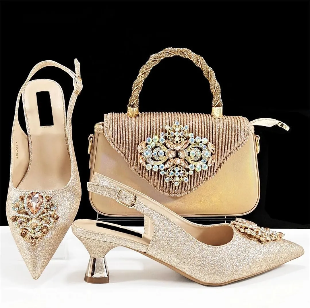Fish Scale Texture Wedding Sandals Bag African Designer Women’s Party Set