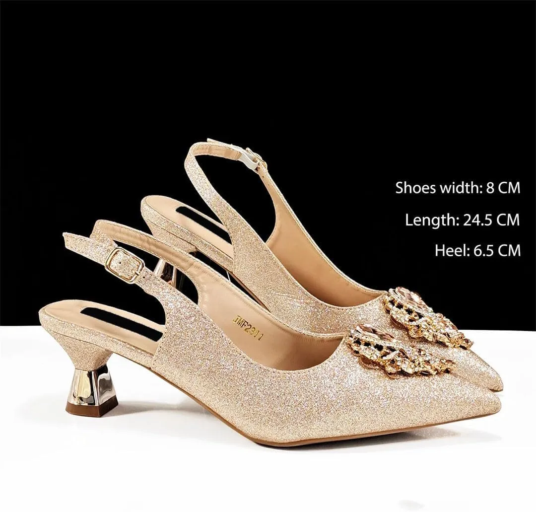Fish Scale Texture Wedding Sandals Bag African Designer Women’s Party Set